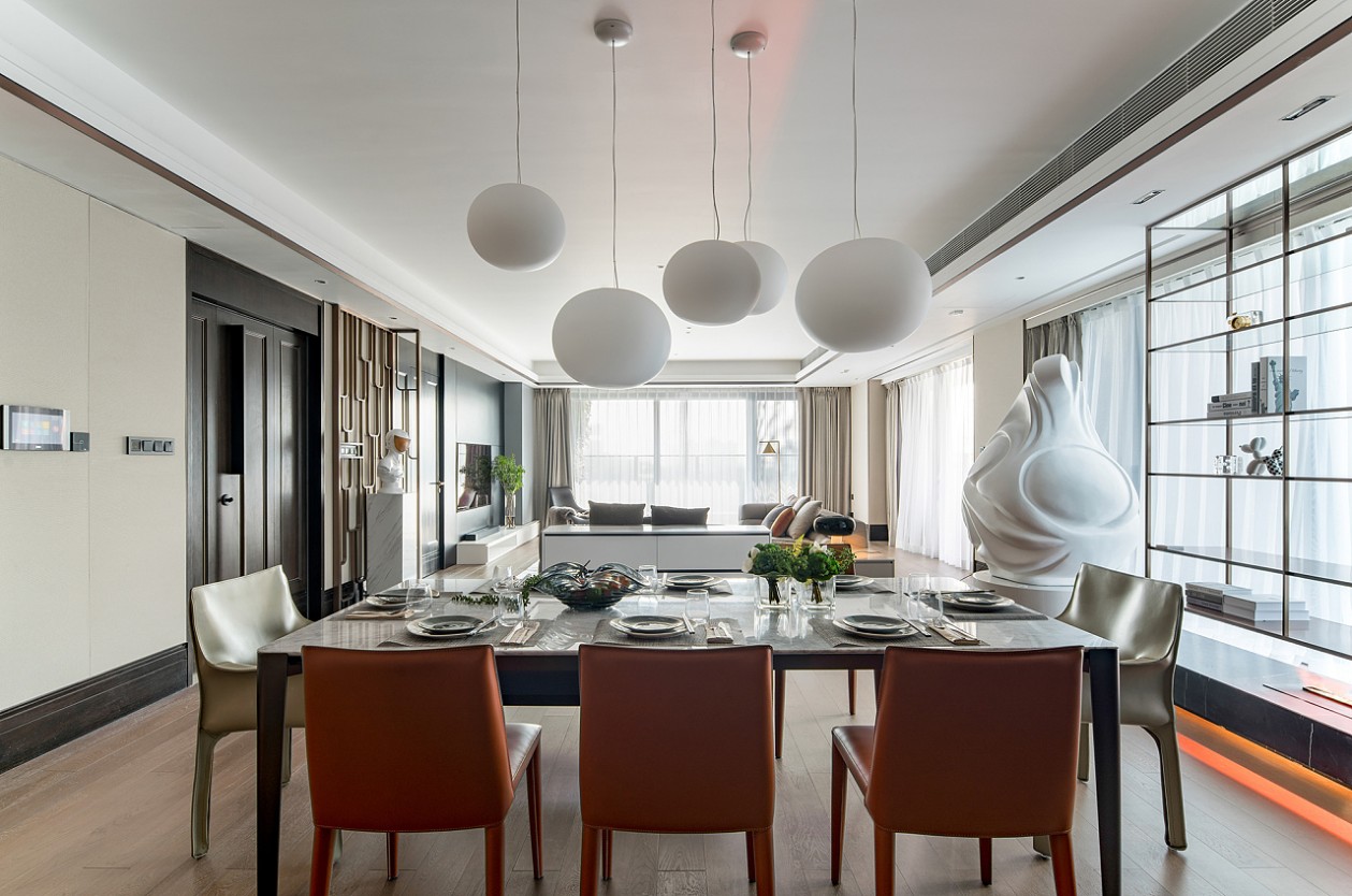 港式轻奢风格家装设计室内装修效果图-餐厅 港式轻奢风格家装设计室内装修效果图-餐厅